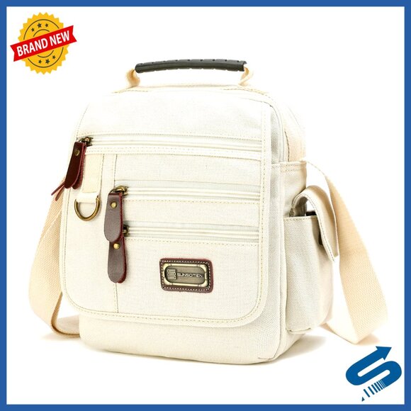 Canvas Messenger Bag Crossbody Work Bag Vintage Multi-Function Adjustable Strap